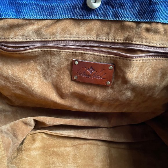 Patricia Nash ROTHLEY Logo Cotton Tote in LIGHT BLUE - Picture 5 of 8